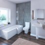 Bliss Modern Complete Bathroom Suite with L-Shaped Bath 1700mm - Right Handed