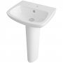 Nuie Ambrose Basin and Full Pedestal 450mm Wide - 1 Tap Hole