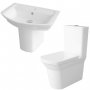 Nuie Clara Bathroom Suite Close Coupled Toilet and Basin 650mm - 1 Tap Hole