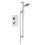 Nuie Rectangular Twin Valve Concealed Mixer Shower with Square Shower Head and Slider Rail