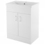 Nuie Eden Floor Standing 2-Door Vanity Unit with Basin-1 600mm Wide - Gloss White