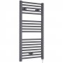 Nuie Round Bar Electric Heated Towel Rail 920mm H x 480mm W - Anthracite
