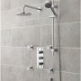 Nuie Quest Concealed Shower Mixer with Slider Rail Kit Fixed Head and Body Jets - Chrome