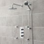 Nuie Quest Rectangular Concealed Shower Mixer with Shower Kit Fixed head and Body Jets - Chrome