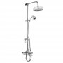 Nuie Traditional Dual Exposed Shower Valve and Rigid Riser Kit with Diverter - Chrome
