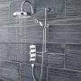 Nuie Traditional Triple Concealed Shower Valve with Slide Rail Kit and Fixed Shower Head - Chrome
