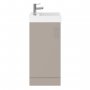 Nuie Vault Floor Standing 1-Door Vanity Unit with Basin 400mm Wide - Stone Grey
