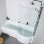 Prestige Adapt P Shaped Shower Bath 1500mm x 700/850mm Right Hand