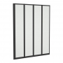 Prestige Aqua Black Framed Four Folding Square Bath Screen 1400mm H x 800mm W - 3mm Glass