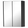 Prestige Arc 2-Door Mirror Bathroom Cabinet 600mm H x 500mm W - Matt Graphite