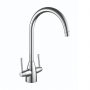 Prestige Mono Kitchen Sink Mixer Tap Dual Handle Deck Mounted - Polished Chrome