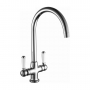 Prestige Traditional Mono Kitchen Sink Mixer Tap Dual Handle - Polished Chrome