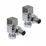 Prestige MaxTherm Square Angled Valve Pair, Chrome