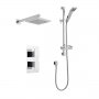 Prestige Element Option 3 Thermostatic Concealed Shower Valve with Adjustable Slide Rail Kit and Fixed Head - Chrome