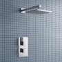 Prestige Element Option 2 Thermostatic Concealed Shower Valve with Fixed Shower Head and Arm - Chrome