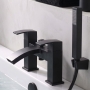 Prestige Fiuto Nero Bath Shower Mixer Tap Pillar Mounted - Black