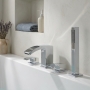 Prestige Flair 4 Hole Bath Shower Mixer Tap with Shower Kit Chrome