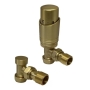 Prestige K-Design TRV Angled Twin Radiator Valve Pack - Brushed Brass