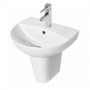 Prestige Kameo Slim Basin with Semi Pedestal 550mm Wide - 1 Tap Hole