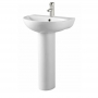 Prestige Kameo Slim Basin with Full Pedestal 500mm Wide - 1 Tap Hole