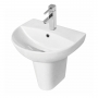 Prestige Kameo Slim Basin with Semi Pedestal 500mm Wide - 1 Tap Hole