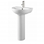 Prestige Kameo Slim Basin with Full Pedestal 450mm Wide - 1 Tap Hole