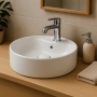 Prestige Karlo Round Sit-On Countertop Basin 460mm Wide - White