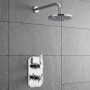 Prestige Klassique Option 2 Thermostatic Concealed Shower Valve with Fixed Shower Head and Arm - Chrome