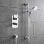 Prestige Klassique Option 1 Thermostatic Concealed Shower Valve with Adjustable Slide Rail Kit - Chrome