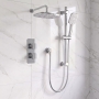 Prestige Kolt Thermostatic Concealed Shower Valve with Adjustable Slide Rail Kit and Fixed Head - Chrome