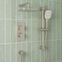 Prestige Kolt Thermostatic Concealed Shower Valve with Adjustable Slide Rail Kit and Fixed Head - Brushed Nickel