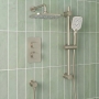 Prestige Kolt Thermostatic Concealed Shower Valve with Adjustable Slide Rail Kit and Fixed Head - Brushed Nickel