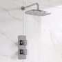Prestige Kolt Thermostatic Concealed Shower Valve with Fixed Shower Head and Arm - Chrome