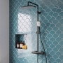 Prestige Kolt Thermostatic Bar Mixer Shower with Shower Kit and Fixed Head - Matt Black