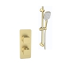 Prestige Kolt Thermostatic Concealed Shower Valve with Adjustable Slide Rail Kit - Brushed Brass