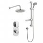Prestige Logik Option 3 Thermostatic Concealed Shower Valve with Adjustable Slide Rail Kit and Fixed Head - Chrome