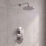 Prestige Logik Option 2 Thermostatic Concealed Shower Valve with Fixed Shower Head and Arm - Chrome