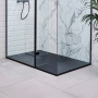 Prestige Naturals Black Stone Effect Rectangular Shower Tray