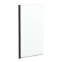 Prestige Nero Black Round Top Bath Screen 1400mm H x 780mm W - 6mm Glass