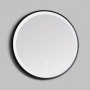Prestige Nero Round LED Bathroom Mirror with Touch Sensor 600mm Diameter - Matt Black