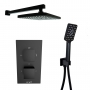 Prestige Nero Square Option 5 Thermostatic Concealed Shower Valve with Handshower and Fixed Head - Matt Black