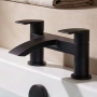 Prestige Nero Curve Bath Filler Tap Pillar Mounted - Matt Black