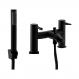 Prestige Nero Round Bath Shower Mixer Tap with Shower Kit - Matt Black