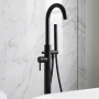 Prestige Nero Round Freestanding Bath Shower Mixer Tap - Matt Black