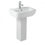 Prestige Options 600 Basin & Full Pedestal 550mm Wide 1 Tap Hole