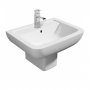 Prestige Options 600 Basin with Square Semi Pedestal 550mm Wide 1 Tap Hole
