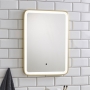 Prestige Ottone Square LED Bathroom Mirror with Touch Sensor 700mm H x 500mm W - Brushed Brass