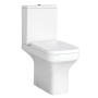 Prestige Ozone Square Rimless Open Back Close Coupled Toilet with Push Button Cistern - Soft Close Seat