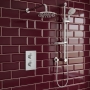 Prestige Plan Option 3 Thermostatic Concealed Shower Valve with Adjustable Slide Rail Kit and Fixed Head - Chrome