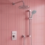 Prestige Plan Thermostatic Twin Round Push Button Concealed Mixer Shower with Shower Kit Round Head